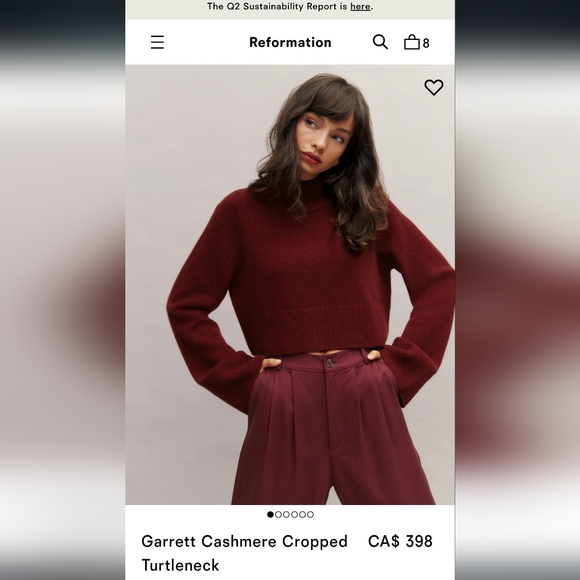 Reformation Garrett Cropped Cashmere Sweater (Brand New) - Picture 7 of 12